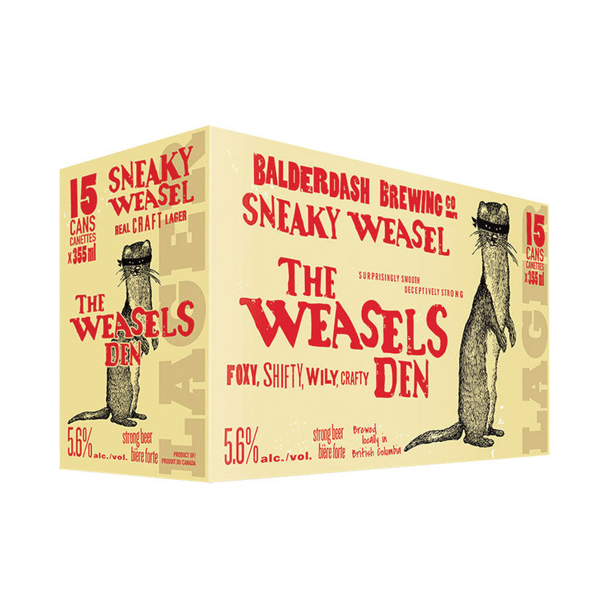 Balderdash Brewing Sneaky Weasel 15 Can pack