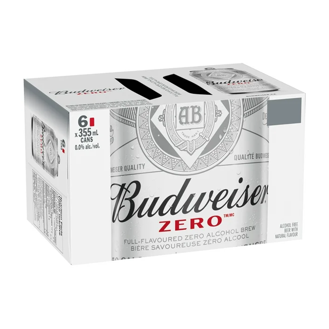 Budweiser Zero Non-Alcoholic Beer 6 Pack Cans