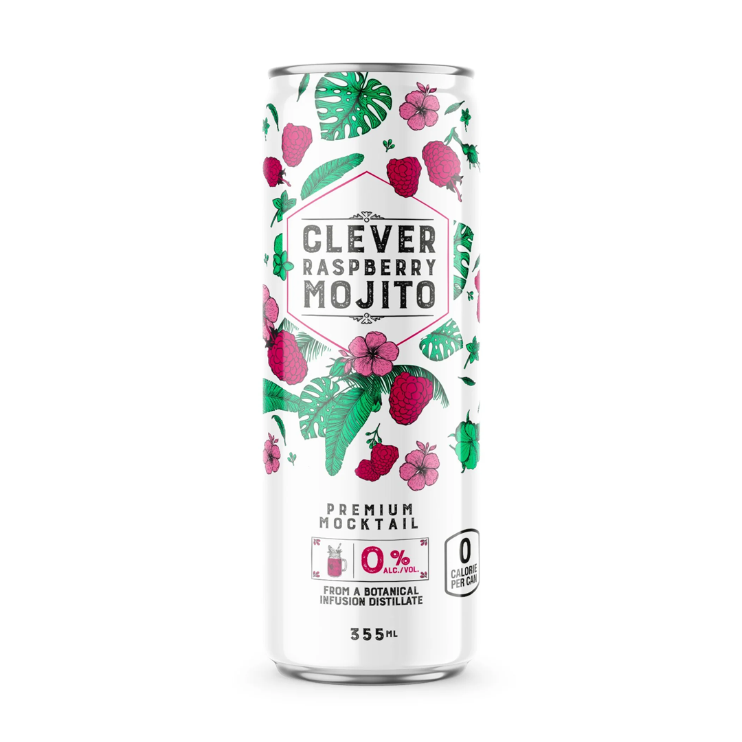 Clever Raspberry Non-Alcoholic Mojito Mocktail Single Can