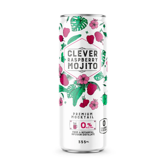 Clever Raspberry Non-Alcoholic Mojito Mocktail Single Can
