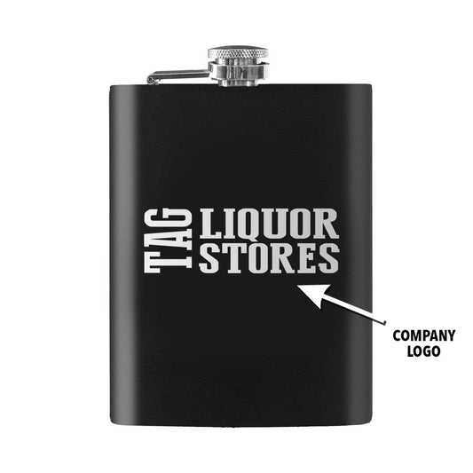 Company Logo Engraved Stainless Steel 8oz Hip Flask