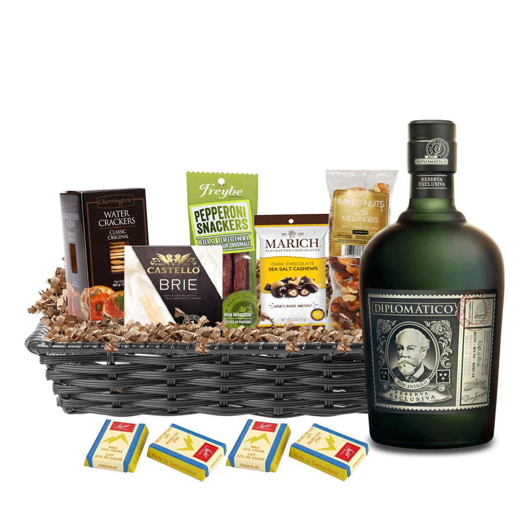 TAG Liquor Stores Liquor Gift Delivery Canada - Diplomatico Reserva Exclusiva Rum 750ml Gift Basket