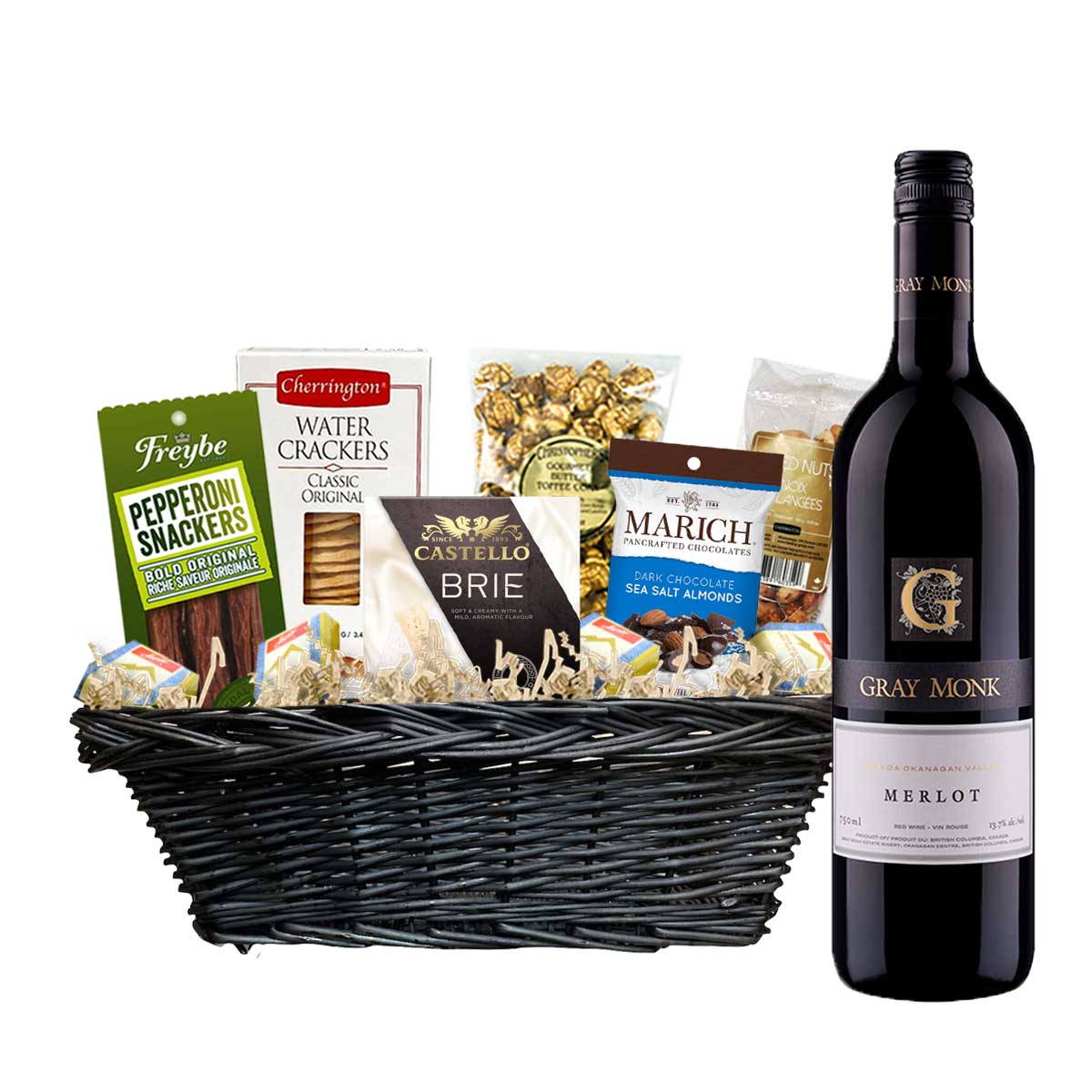 TAG Liquor Stores Canada Delivery-Gray Monk Merlot 750ml Corporate Gift Basket-wine-tagliquorstores.com