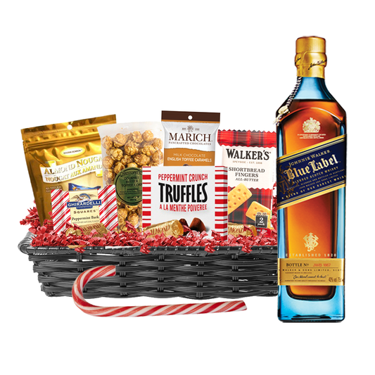 Johnnie Walker Blue Label Scotch 750ml Christmas Gift Basket