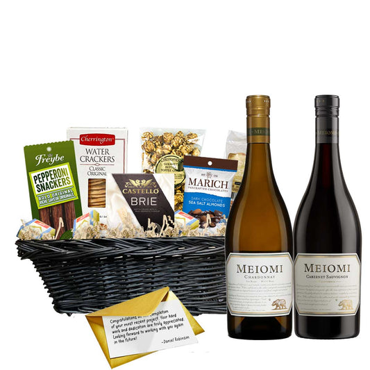 TAG Liquor Stores Canada Delivery-Meiomi Chardonnay and Cabernet Sauvignon 2 x 750ml Corporate Gift Basket-wine-tagliquorstores.com