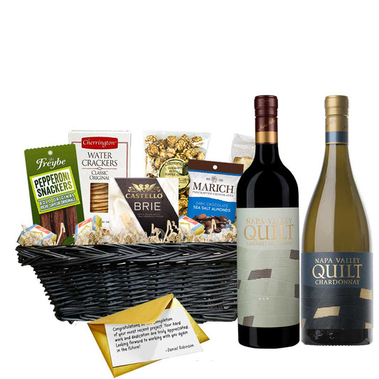 TAG Liquor Stores Canada Delivery-Quilt Chardonnay and Cabernet Sauvignon 2 x 750ml Corporate Gift Basket-wine-tagliquorstores.com