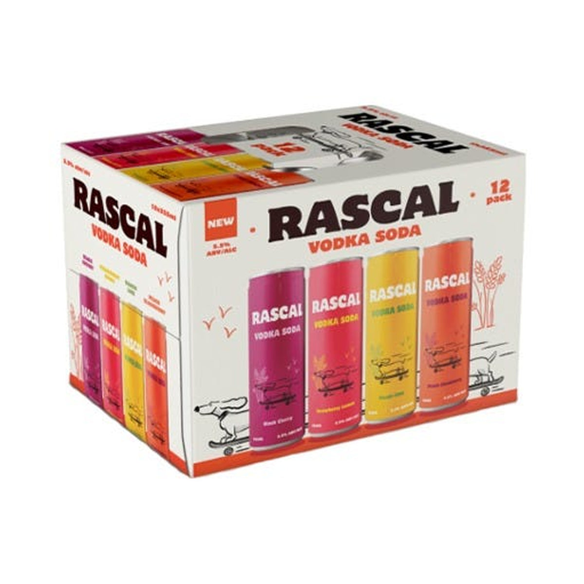 Rascal Vodka Soda Mixed Pack 12 Cans x 355 mL