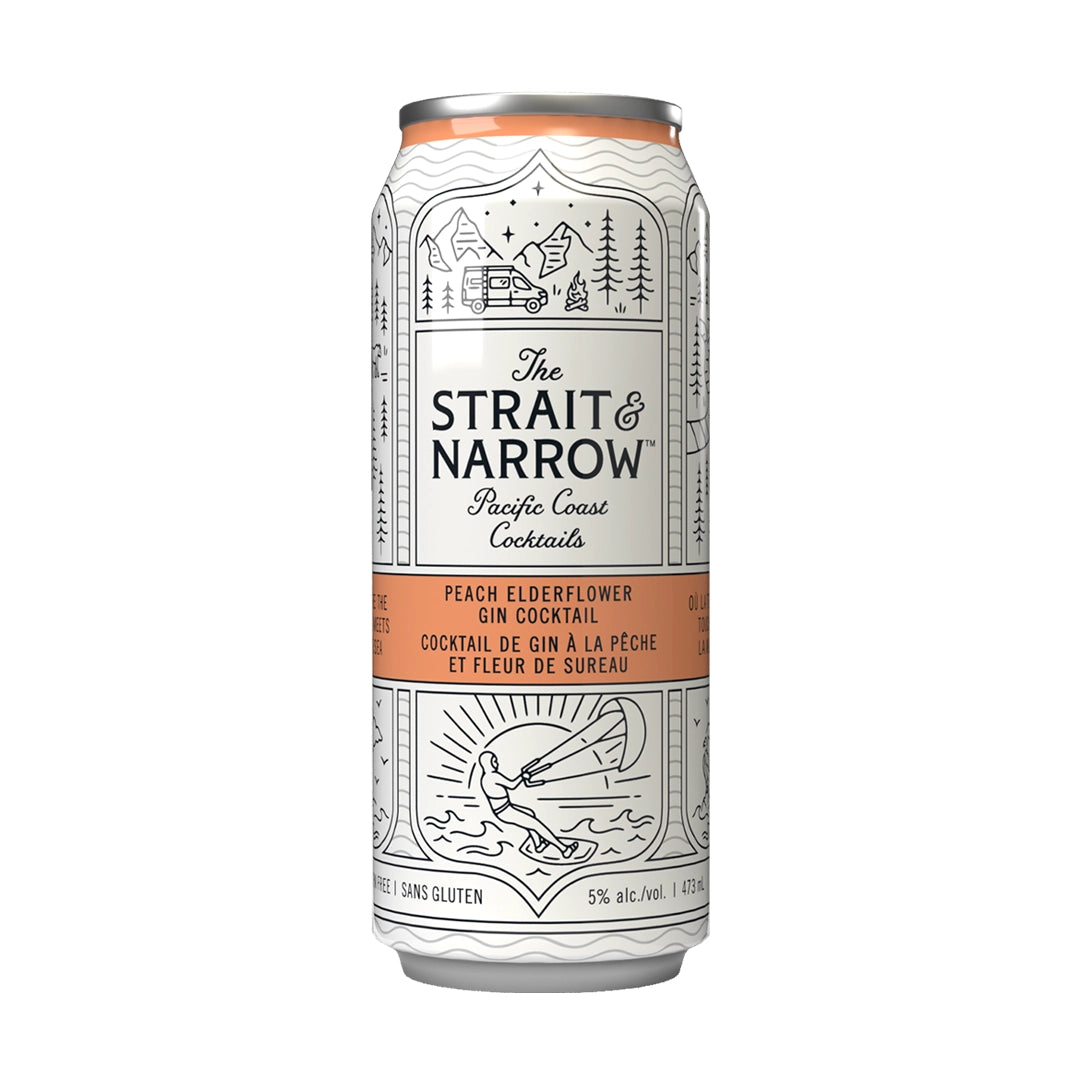 Strait & Narrow Peach Elderflower Gin Cocktail Single Can
