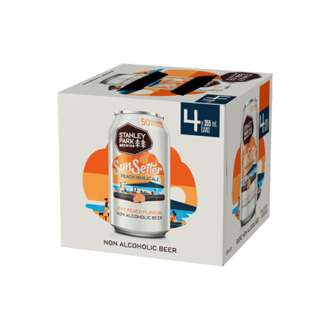 Stanley Park Non-Alcoholic Sun Setter Peach Wheat Ale 4 Pack Cans