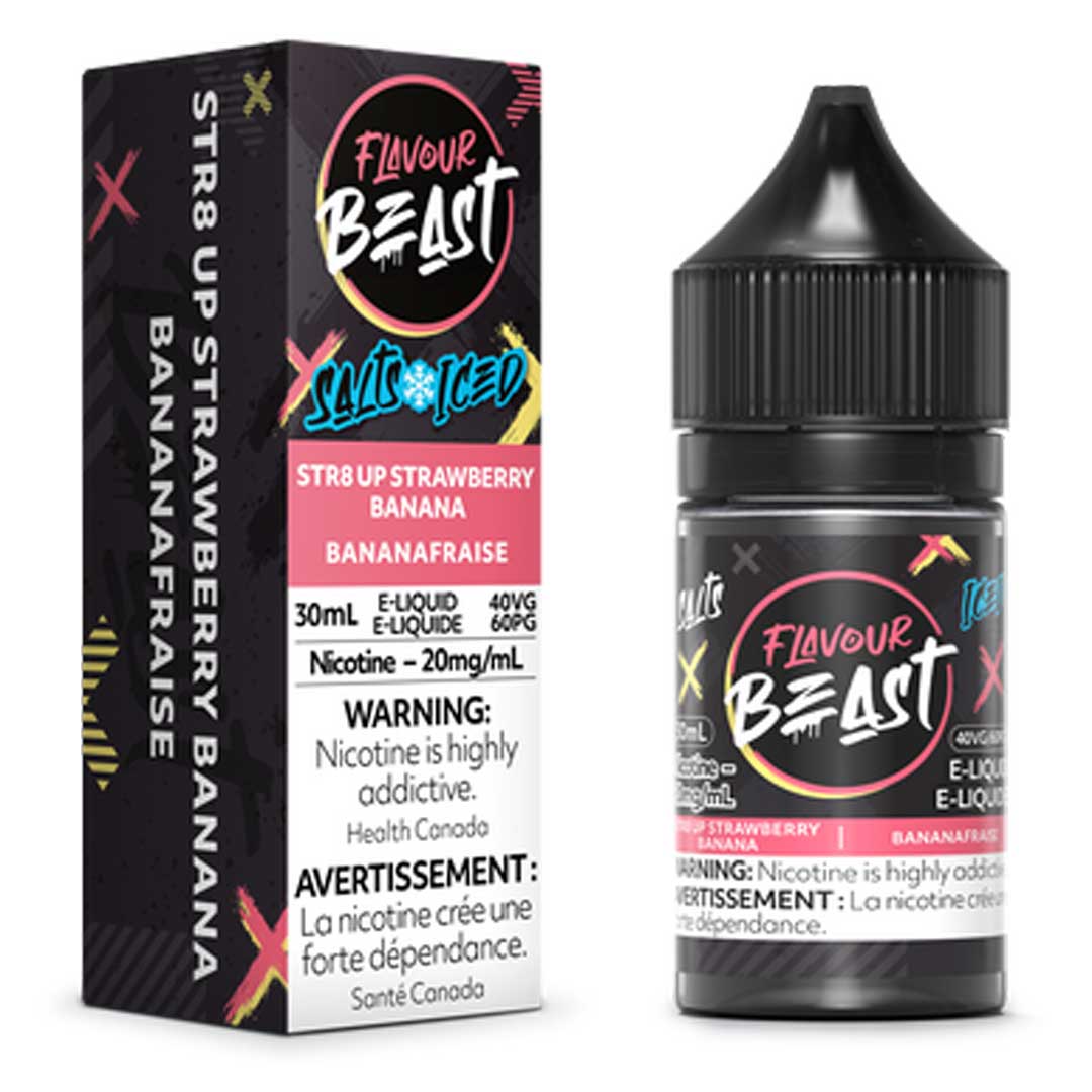 TAG Liquor Stores Canada Delivery -Flavour Beast E-Liquid STR8 UP Strawberry Banana Iced -tagliquorstores.com