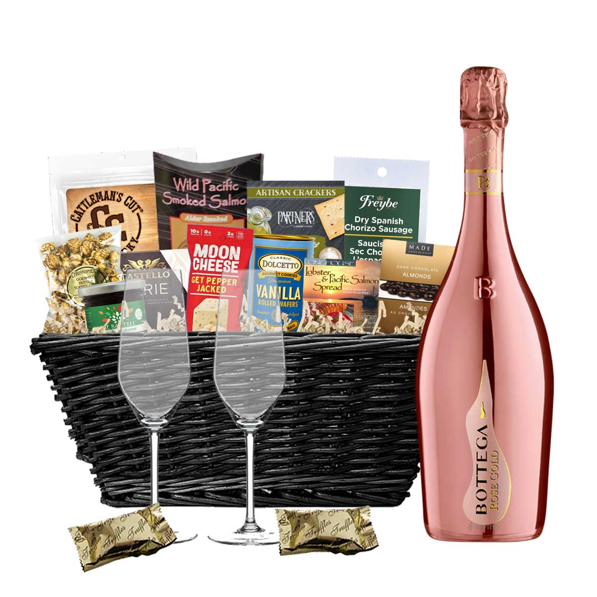 TAG Liquor Stores BC - Bottega Rose Gold Prosecco 750ml Gift Basket
