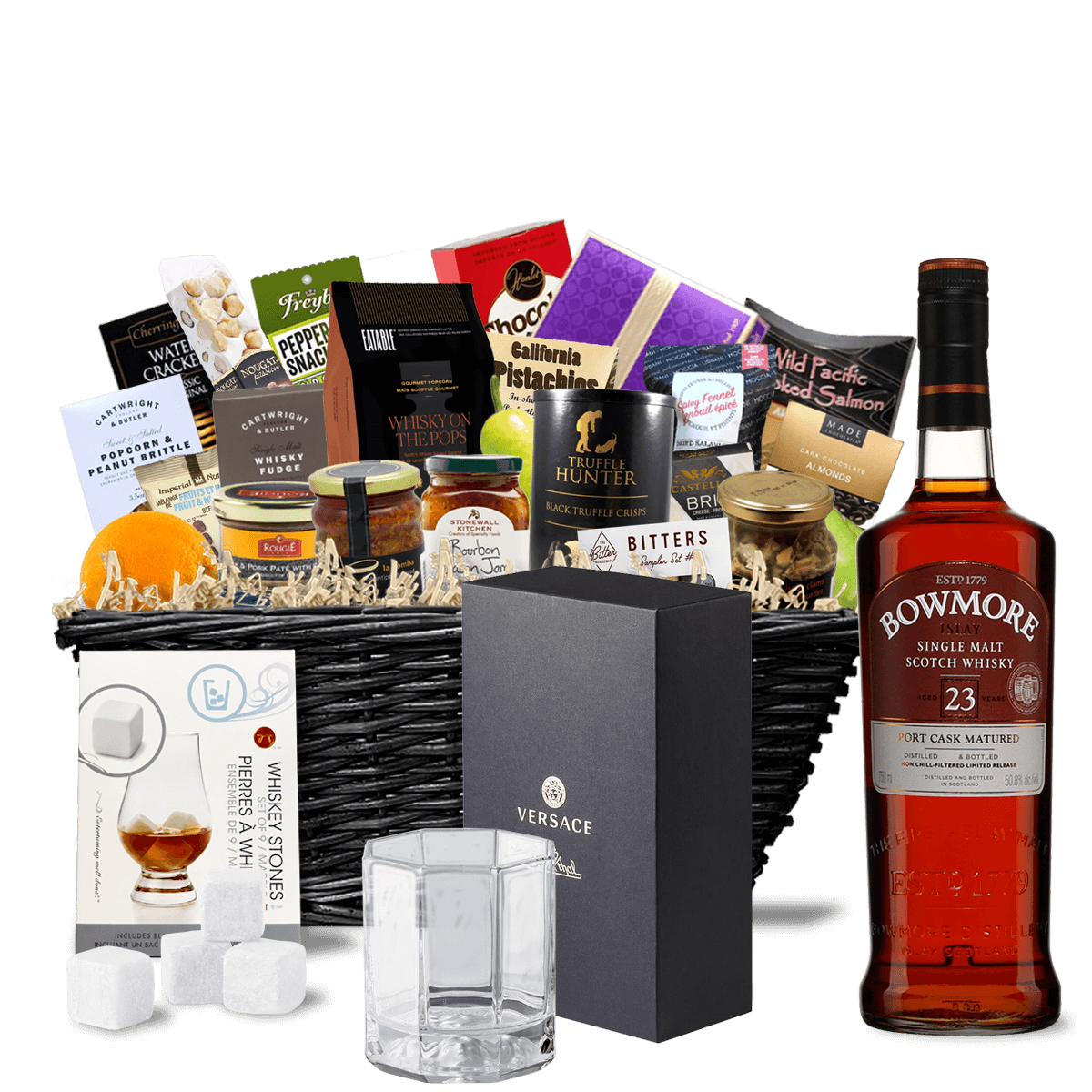 TAG Liquor Stores BC - Bowmore 23 Year Scotch Whisky Ultra Luxe Gift Basket