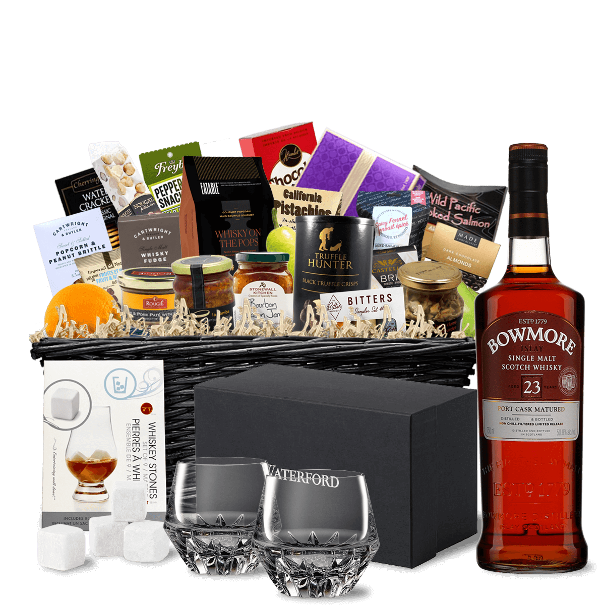 TAG Liquor Stores BC - Bowmore 23 Year Scotch Whisky Ultra Luxe Gift Basket