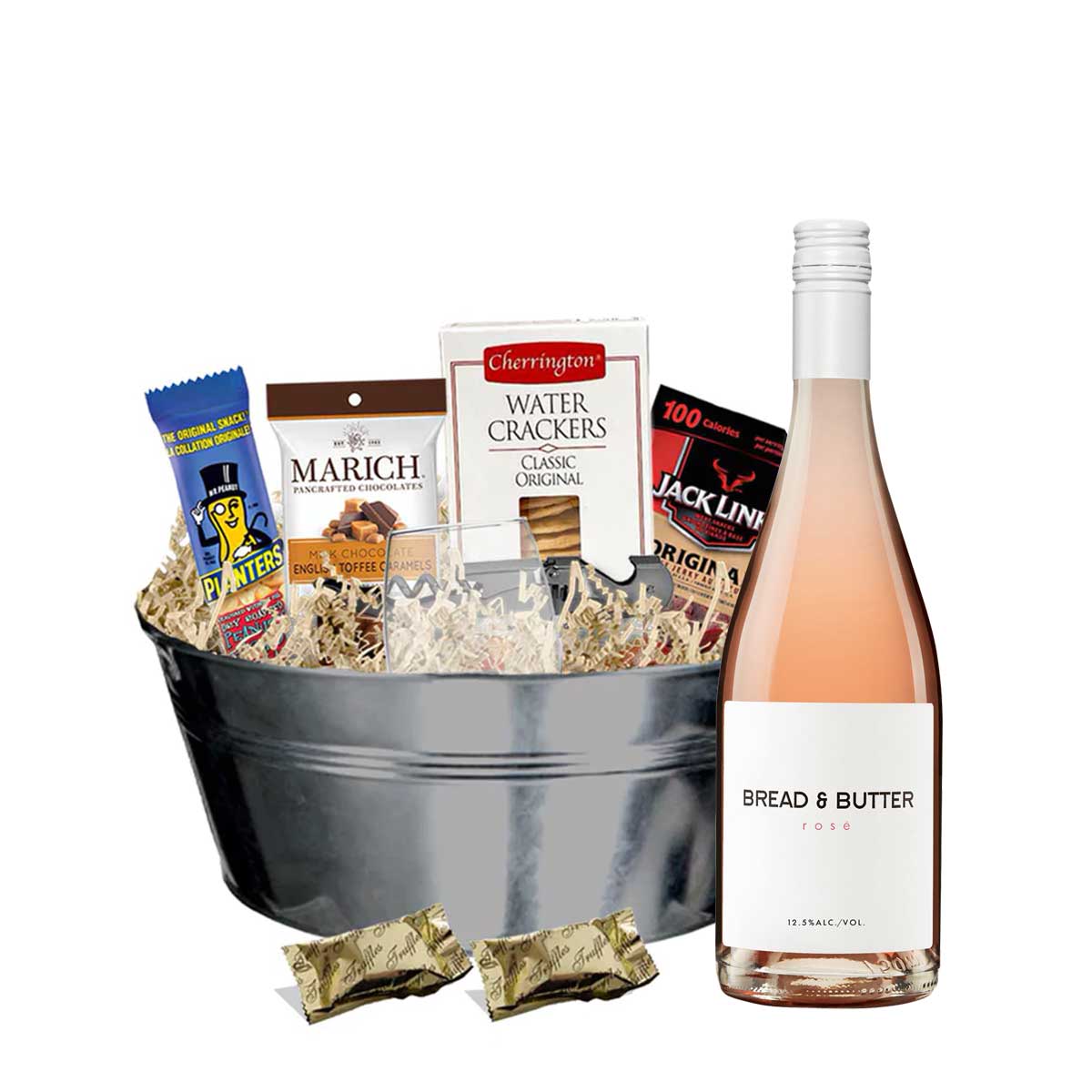 TAG Liquor Stores BC - Bread & Butter Rose 750ml Gift Basket