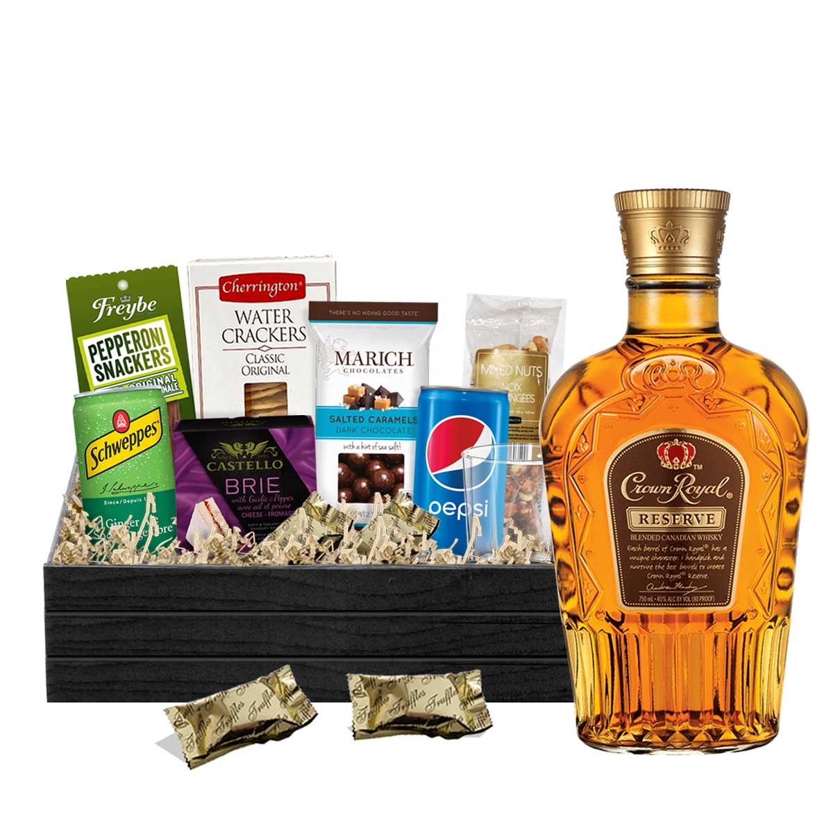 Royal Treats Whiskey Gift Basket