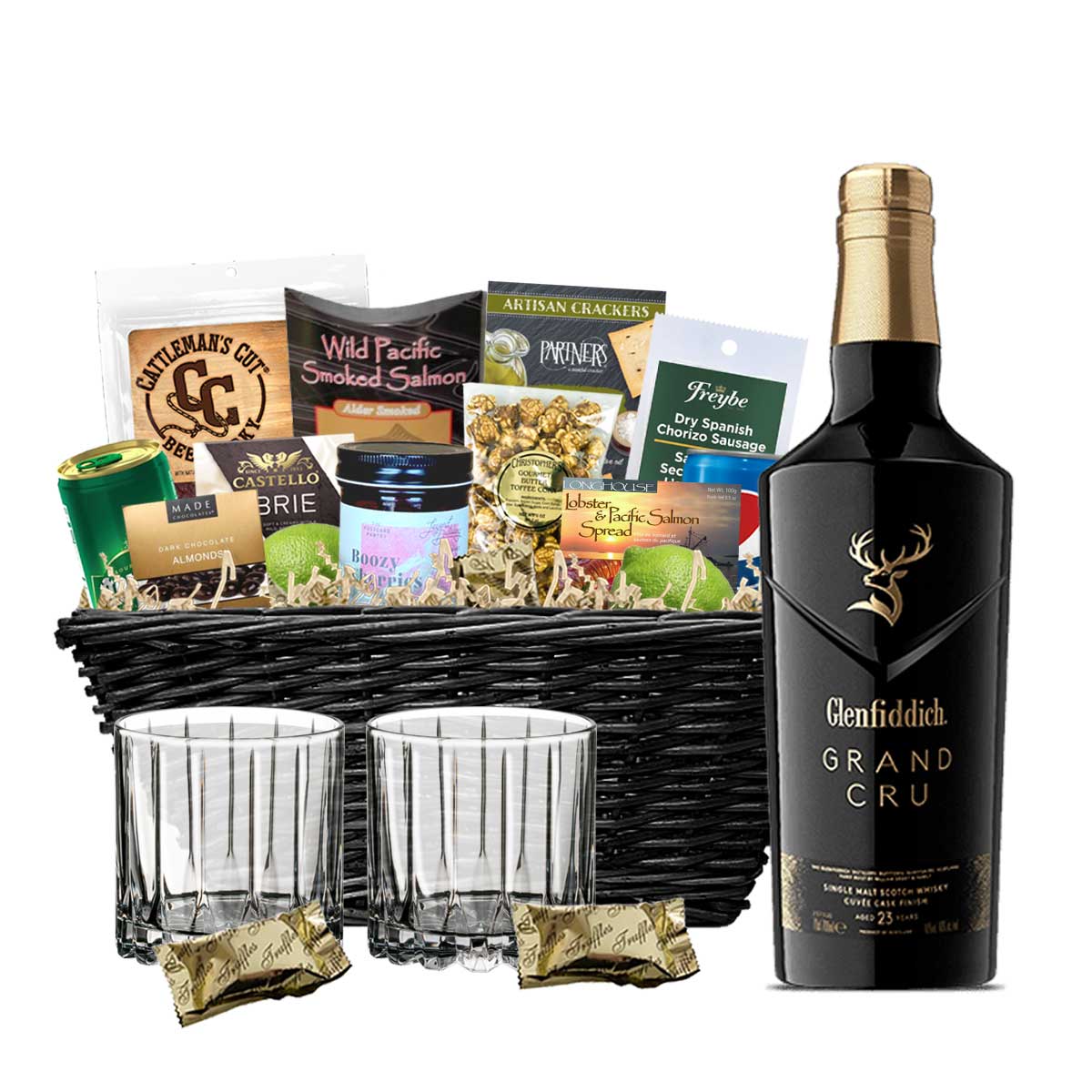 TAG Liquor Stores BC - Glenfiddich Grand Cru 23 Year Old Scotch Whisky 750ml Gift Basket