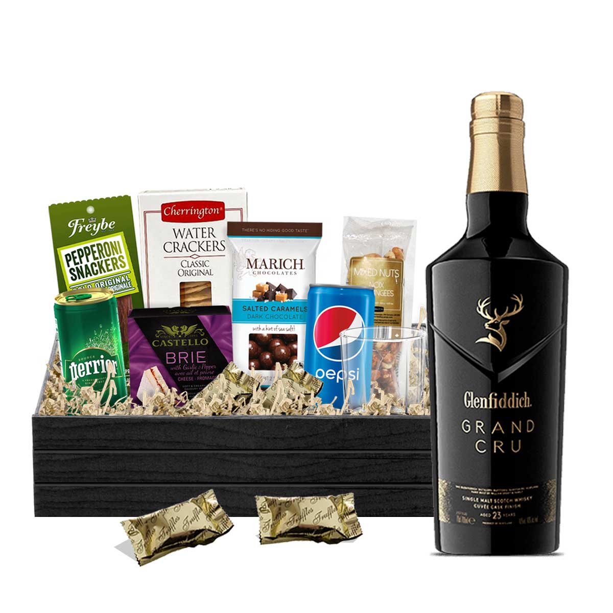 Glenfiddich Grand Cru 23 Year Old Scotch Whisky 750ml Gift Basket