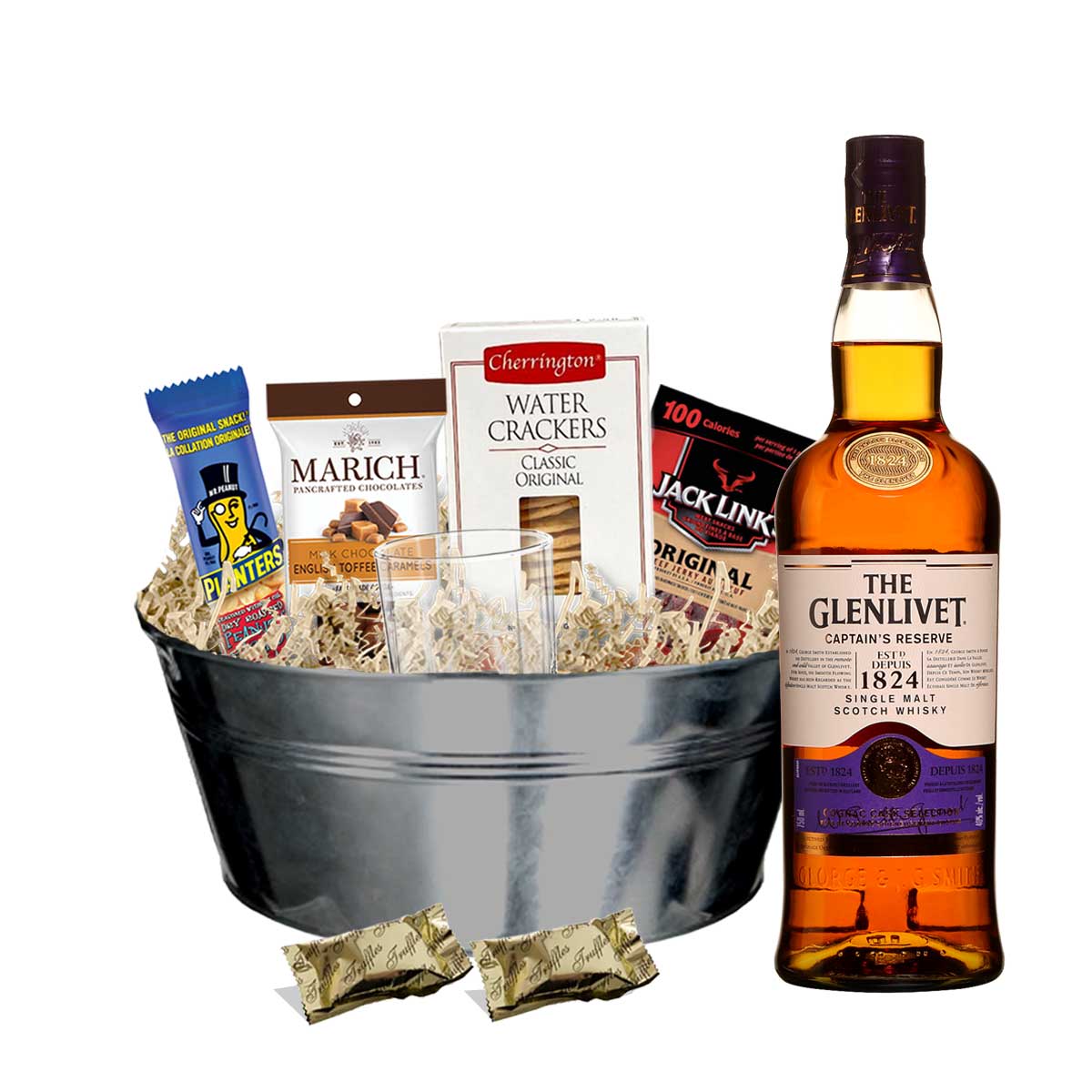 TAG Liquor Stores BC - Glenlivet Captain's Reserve Scotch Whisky 750ml Gift Basket