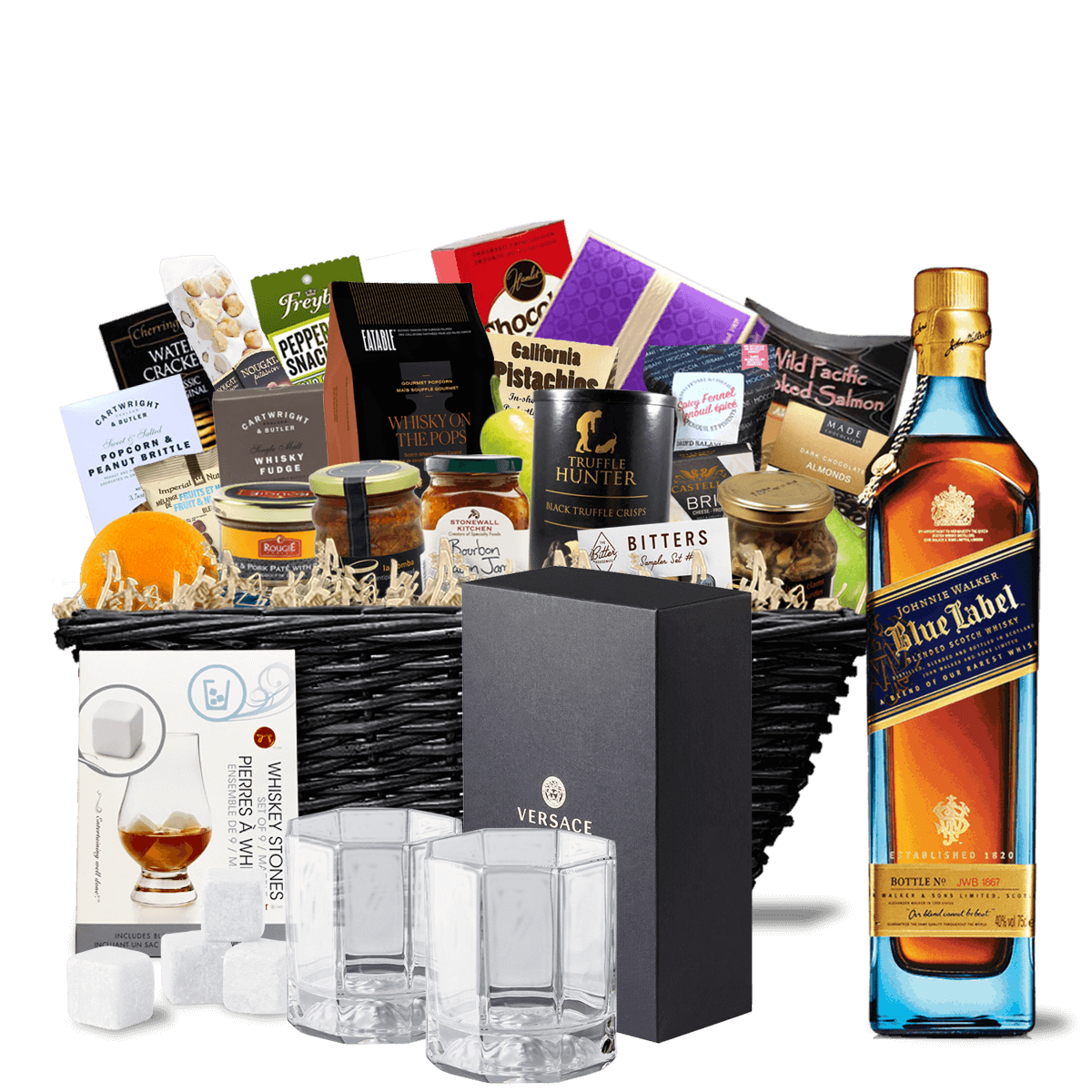 TAG Liquor Stores BC - Johnnie Walker Blue Label Scotch Whisky Ultra Luxe Gift Basket