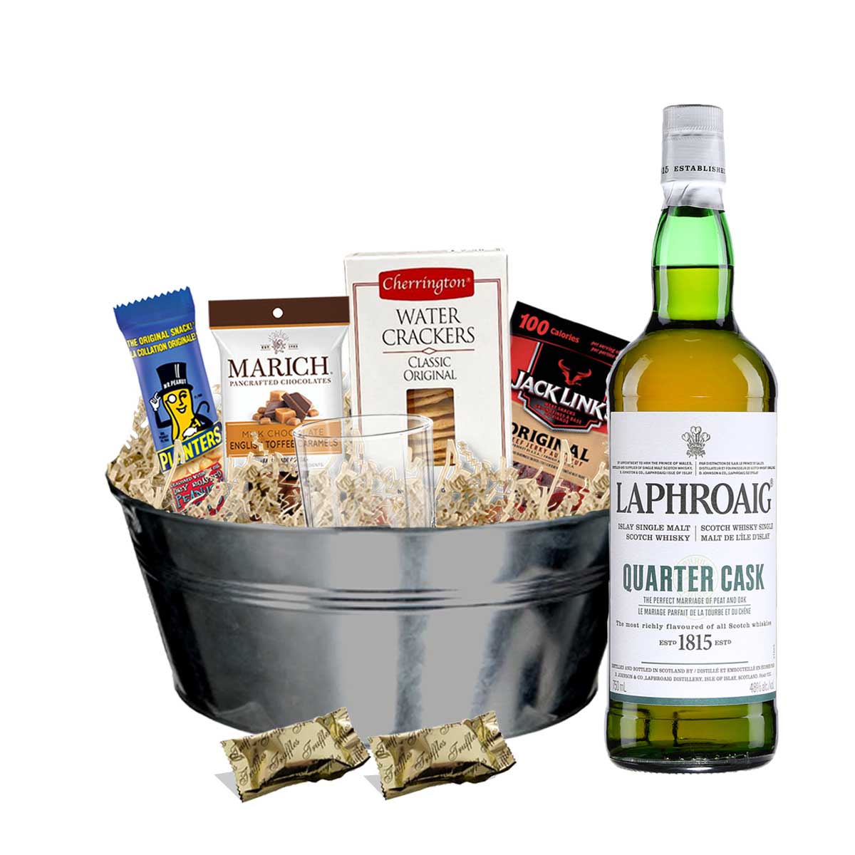 TAG Liquor Stores BC - Laphroaig Quarter Cask Scotch Whisky 750ml Gift Basket