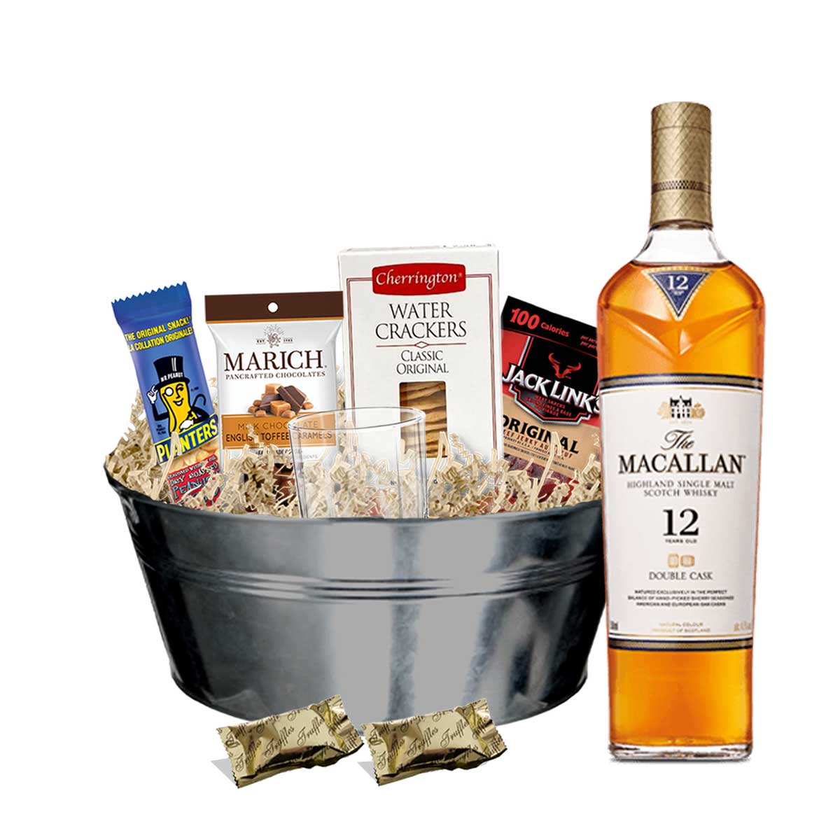 TAG Liquor Stores BC - Macallan 12 Year Old Double Cask Scotch Whisky 750ml Gift Basket