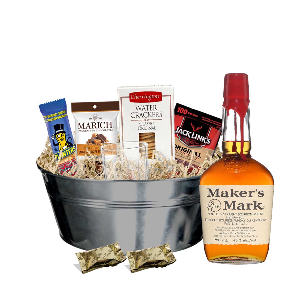 TAG Liquor Stores BC - Maker's Mark Kentucky Bourbon Whisky 750ml Gift Basket