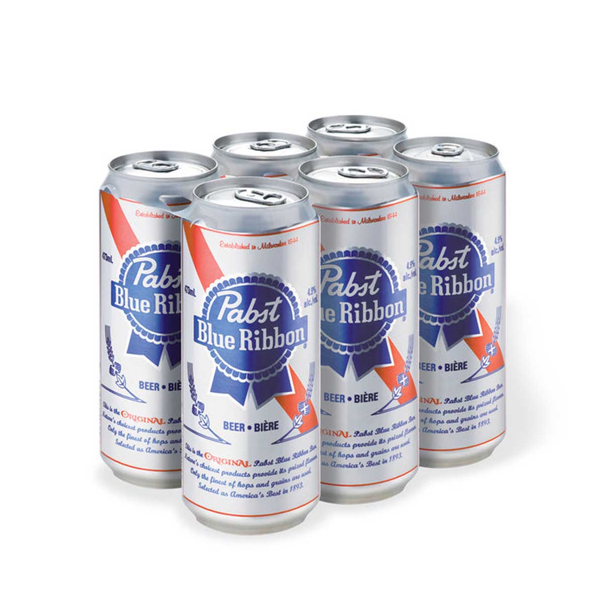 Pabst Blue Ribbon Lager 16 oz cans- 6 pack - Beverages2u