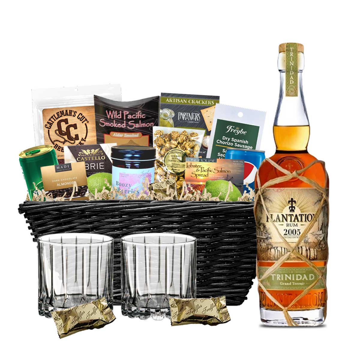 TAG Liquor Stores BC - Plantation Trinidad Vintage Rum 750ml Gift Basket