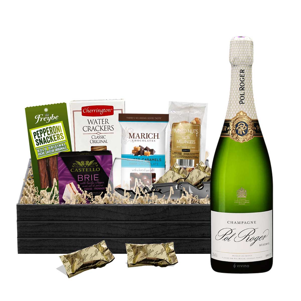 TAG Liquor Stores BC - Pol Roger Reserve Brut Champagne 750ml Gift Basket
