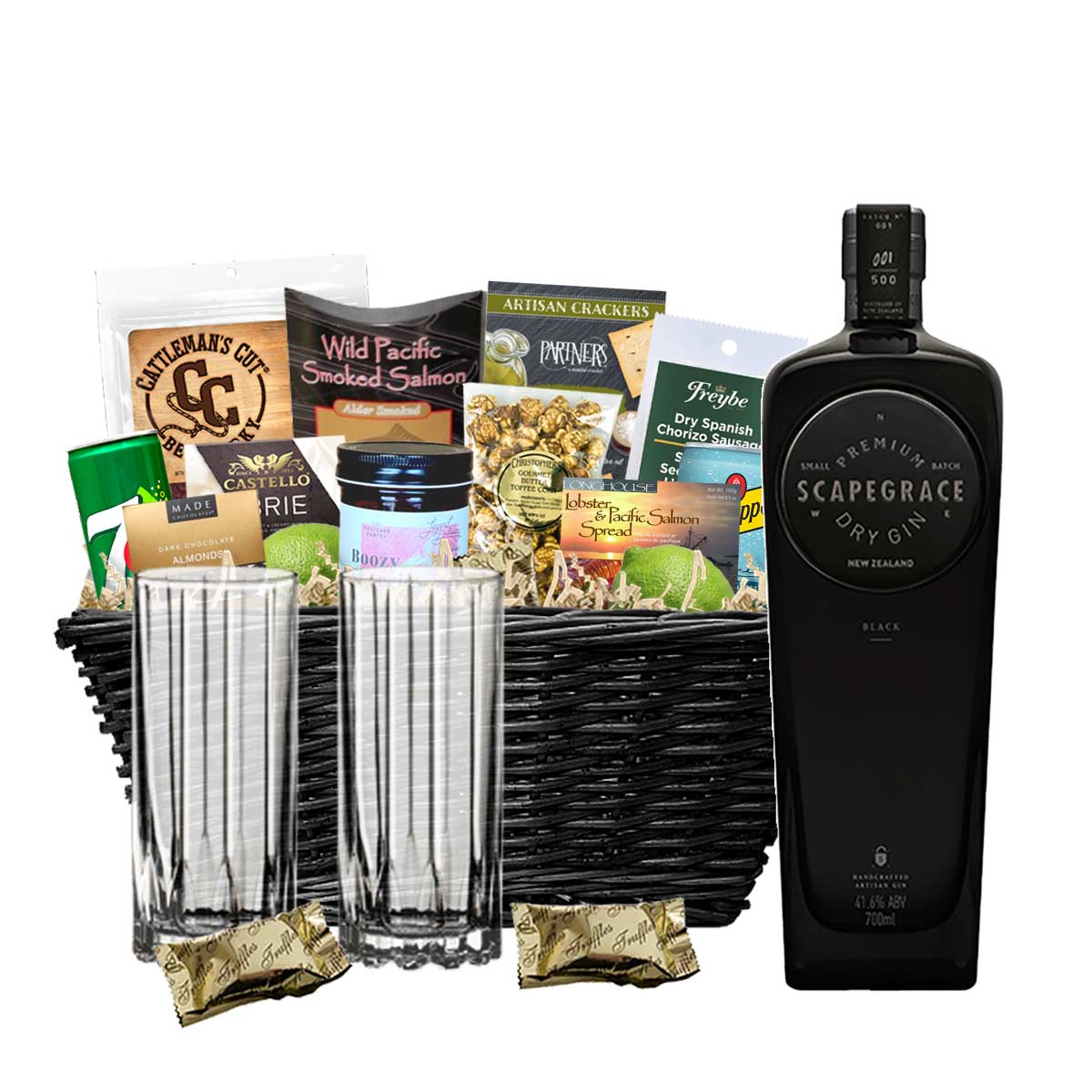 TAG Liquor Stores BC - Scapegrace Black Gin 750ml Gift Basket