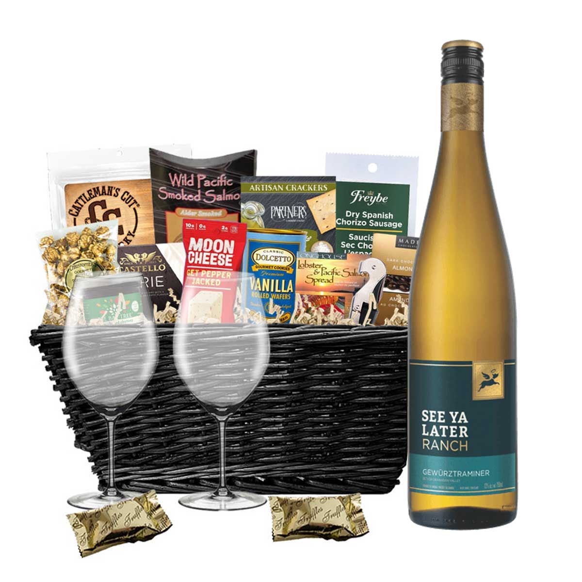 TAG Liquor Stores BC - See Ya Later Ranch Gewürztraminer 750ml Gift Basket