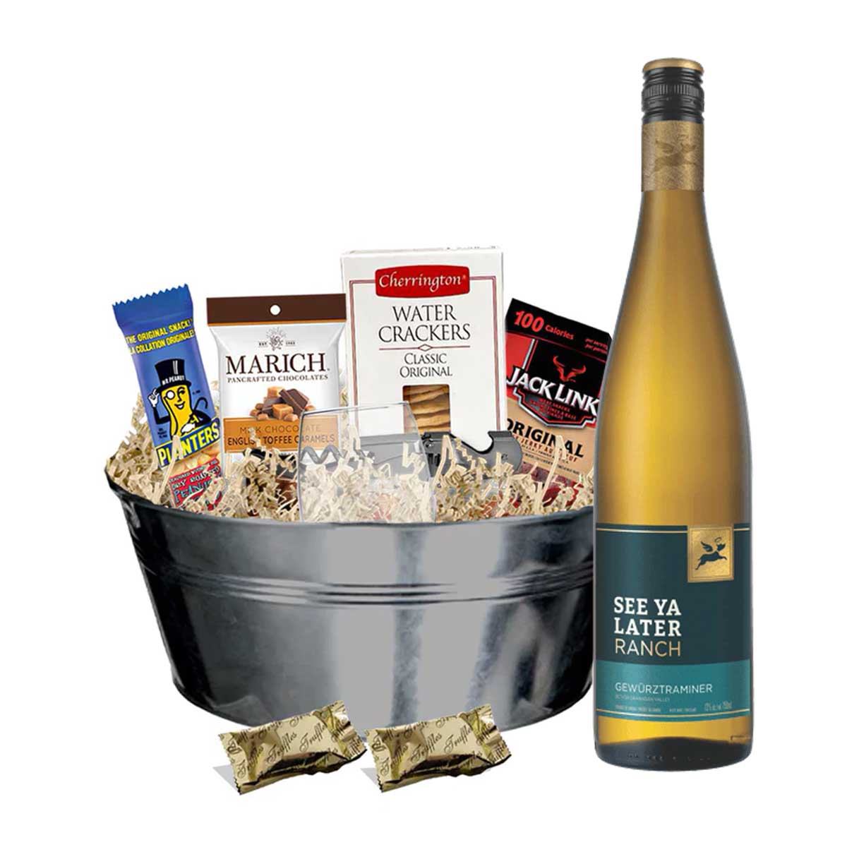 TAG Liquor Stores BC - See Ya Later Ranch Gewürztraminer 750ml Gift Basket