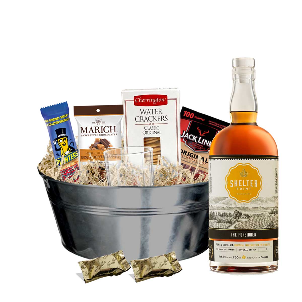 TAG Liquor Stores BC - Shelter Point The Forbidden Wheat Whisky 750ml Gift Basket