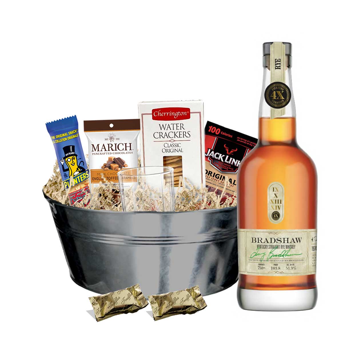 TAG Liquor Stores BC - Bradshaw Kentucky Straight Rye Whiskey 750ml Gift Basket