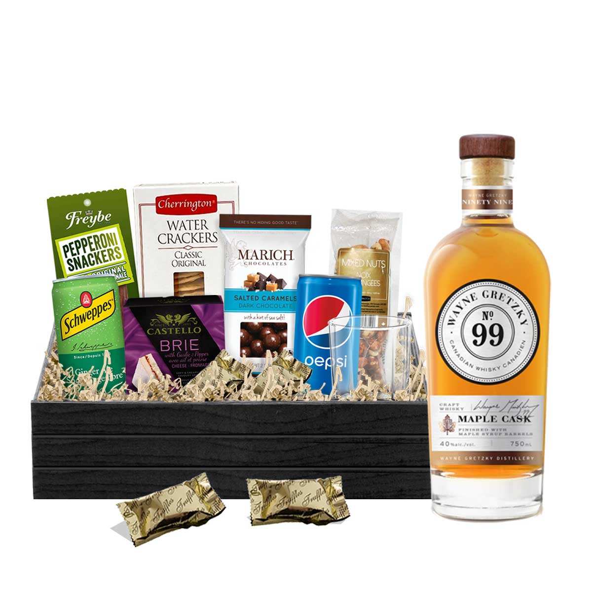 Wayne Gretzky Estates Maple Cask Whisky 750ml Gift Basket