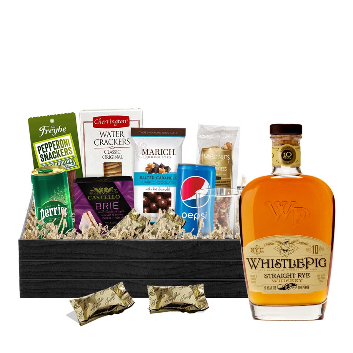 TAG Liquor Stores BC - WhistlePig Straight 10 Year Old Rye Whiskey 750ml Gift Basket