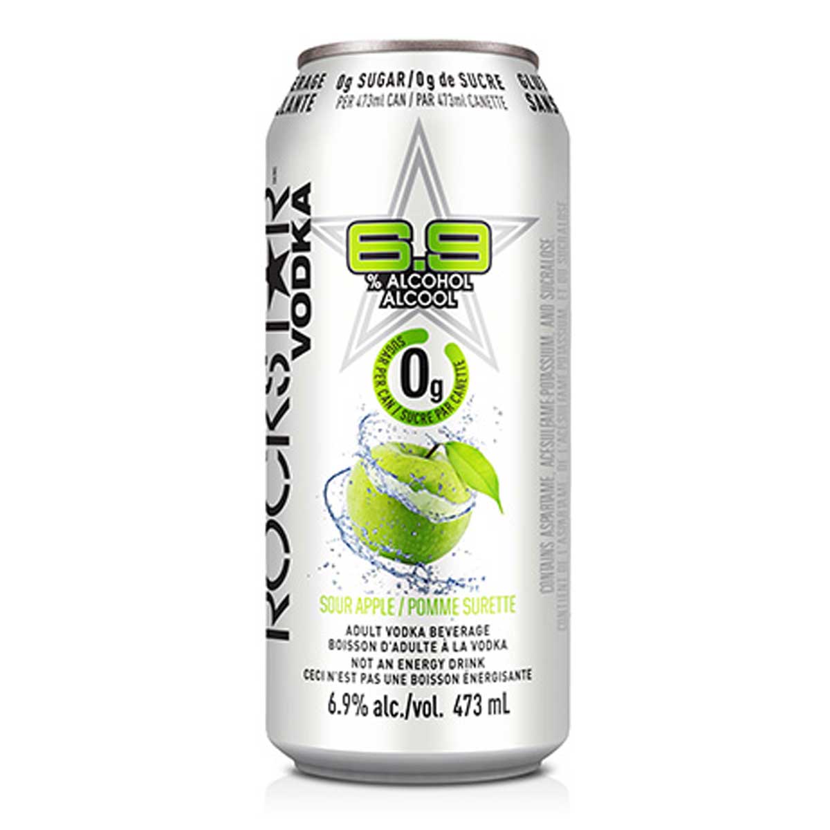 TAG Liquor Stores BC-ROCKSTAR 0G SOUR APPLE 473ML