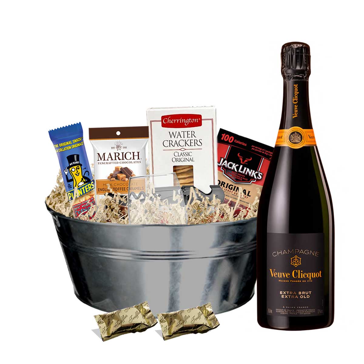 TAG Liquor Stores BC - Veuve Clicquot Extra Brut Extra Old Champagne 750ml Gift Basket