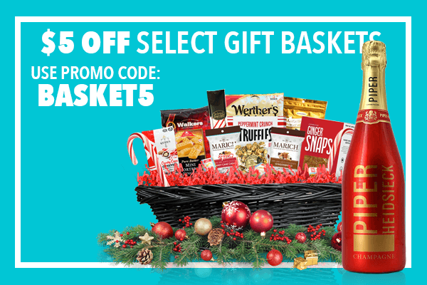 $5 off Select Gift Baskets Use Promo code: BASKET5