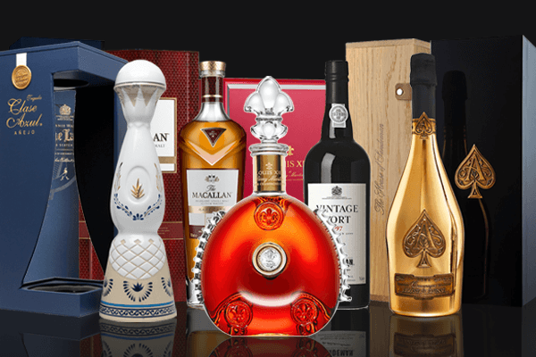 High-end Luxury liquor products found in the premium section of tag liquor stores