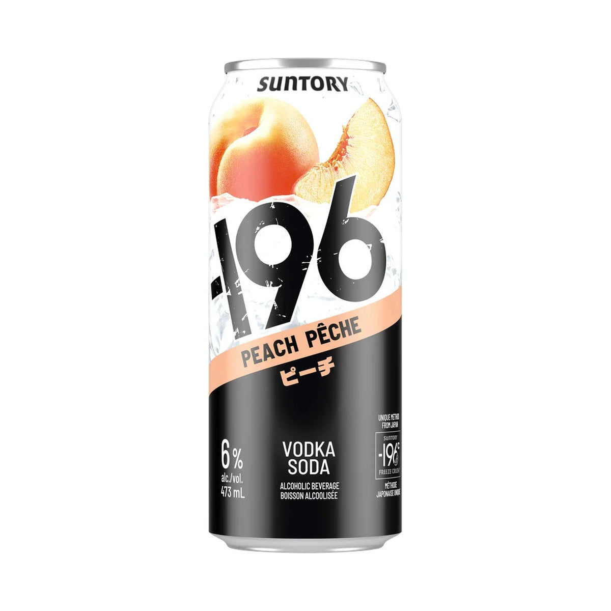 -196 Peach Vodka Soda Tall Can 473 mL