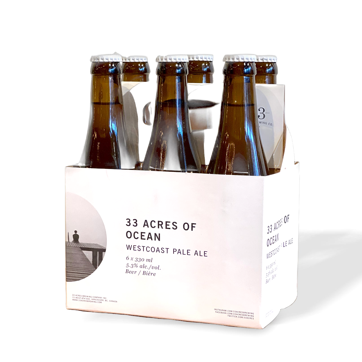 TAG Liquor Stores Liquor Gift Delivery Canada - 33 Acres Ocean West Coast Pale Ale - 350ml 6 Bottle pack