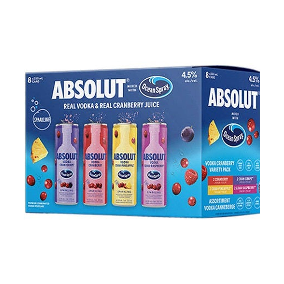 Absolut & Ocean Spray Cocktails Mixed 8 Can Pack