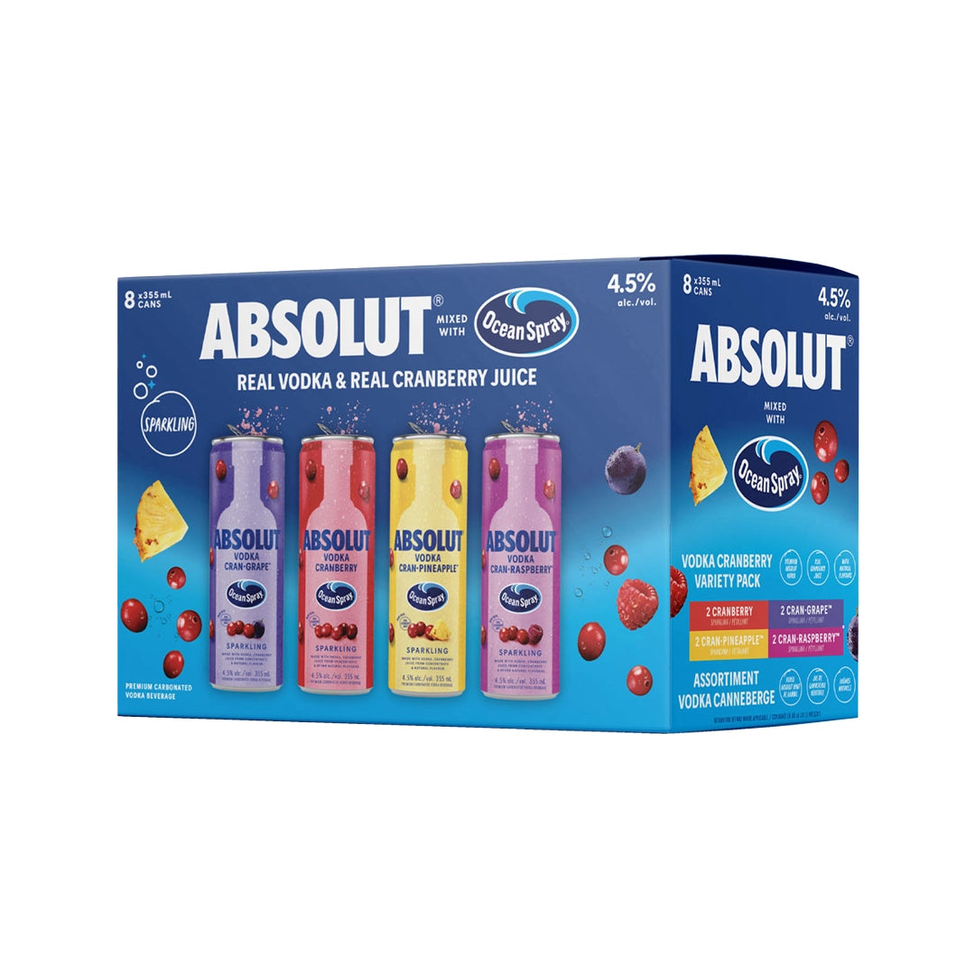 Absolut Ocean Spray Variety 8 Pack Cans