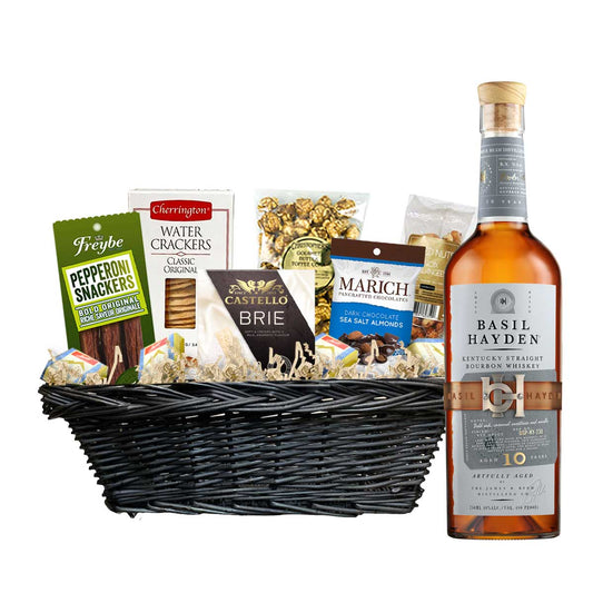 TAG Liquor Stores Canada Delivery-Basil Hayden 10 Year Bourbon 750ml Corporate Gift Basket-spirits-tagliquorstores.com