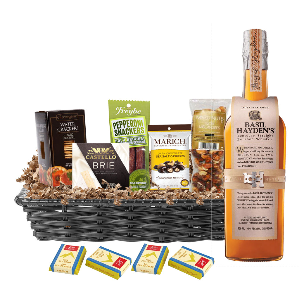 TAG Liquor Stores Liquor Gift Delivery Canada - Basil Hayden's 8 Year Old Small Batch Bourbon 750ml Gift Basket