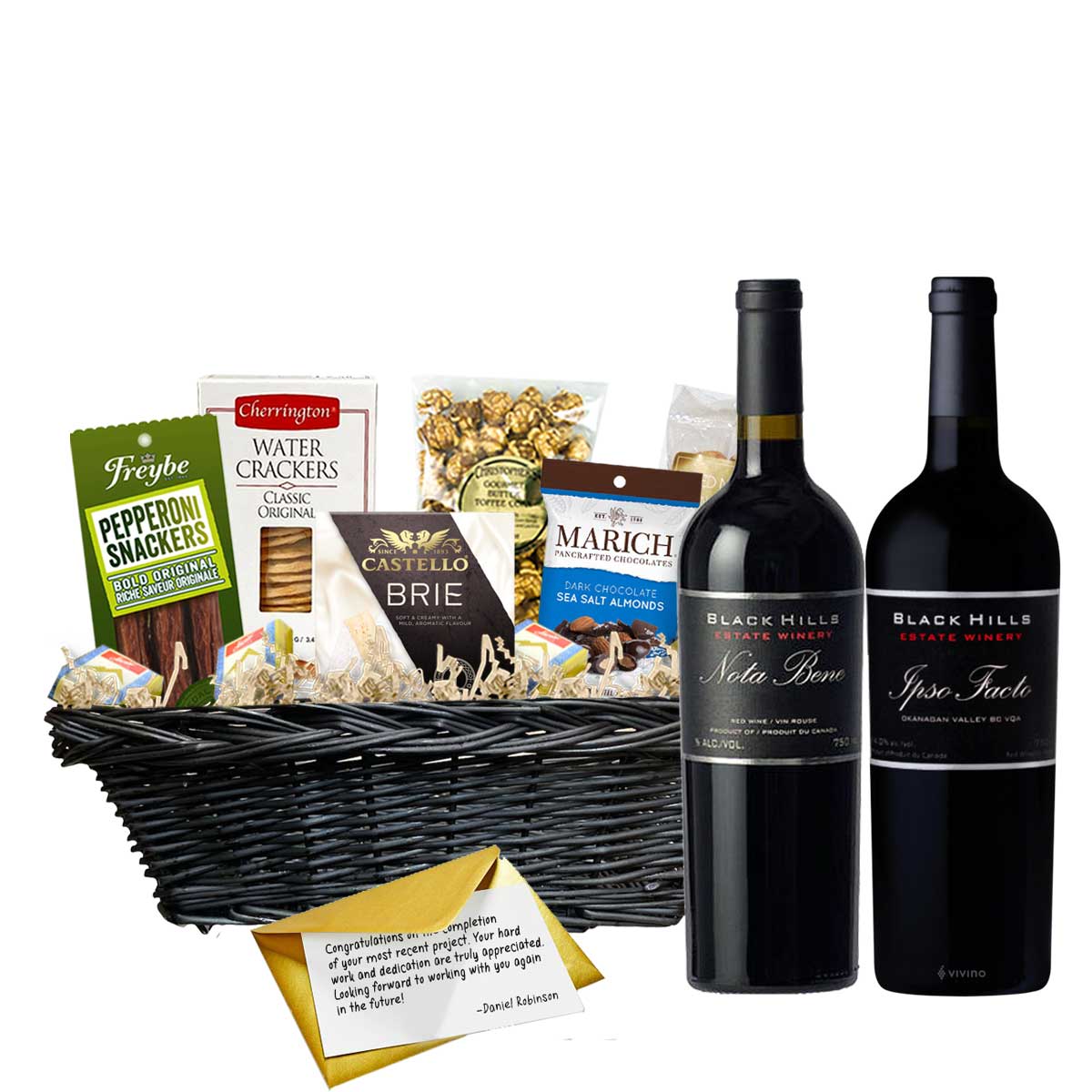 TAG Liquor Stores Canada Delivery-Black Hills Nota Bene and Ipso Facto 2 x 750ml Corporate Gift Basket-wine-tagliquorstores.com