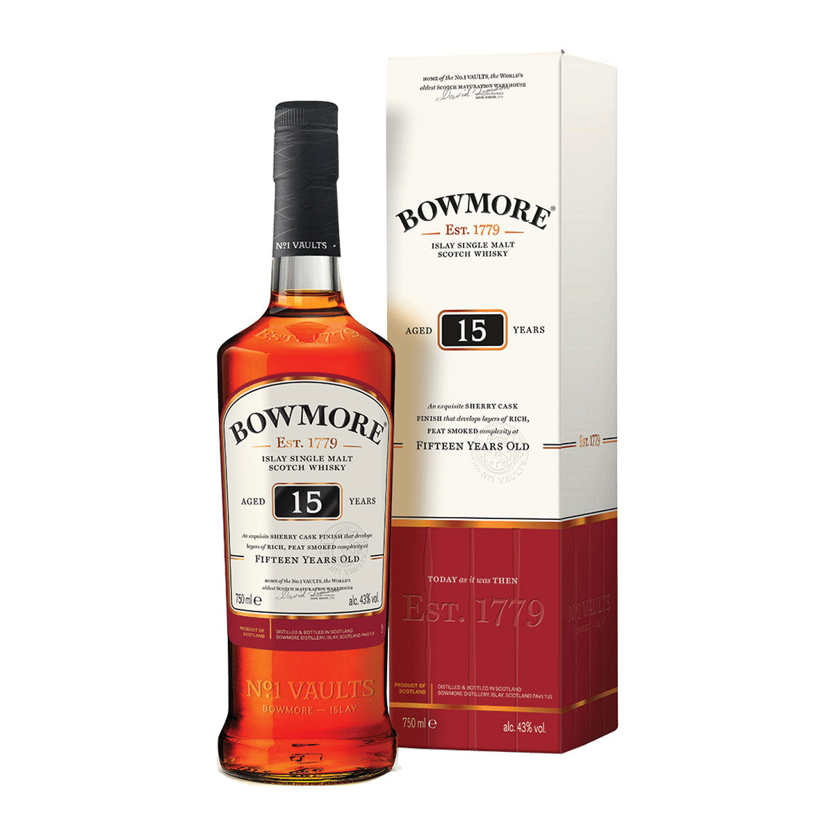 TAG Liquor Stores BC - Bowmore 15 Year Single Malt Scotch Whisky 750ml-spirits