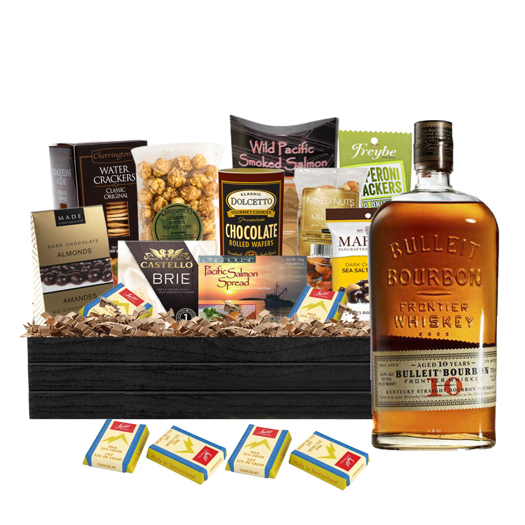 TAG Liquor Stores Liquor Gift Delivery Canada - Bulleit 10 Year Bourbon Whiskey 750ml Gift Basket