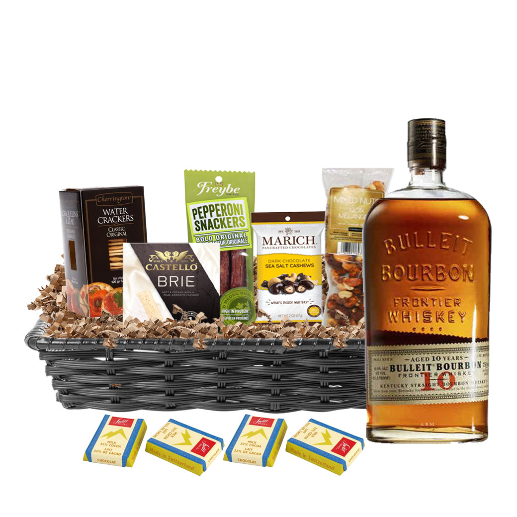 TAG Liquor Stores Liquor Gift Delivery Canada - Bulleit 10 Year Bourbon Whiskey 750ml Gift Basket